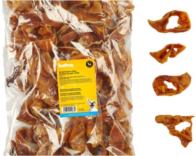 Boomy - Varkensoren Chips – 100% Natuurlijke hondensnacks - Varkensoren in stukjes van 6-7cm – Hondensnoepje voor alle rassen - 1kg