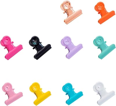 Kleurrijke Bulldog Metalen Clips - Scharnierclips en Paperclips voor Thuis en Kantoor, 10 Stuks