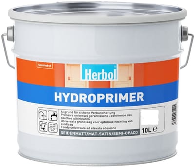 Herbol Hydroprimer - Universele grondlaag ( en tussenlaag) ( voor de meeste ondergronden) - Waterbasis - Binnen en buiten - 10 L - RAL 9010 Pure White ( gebrokenwit )