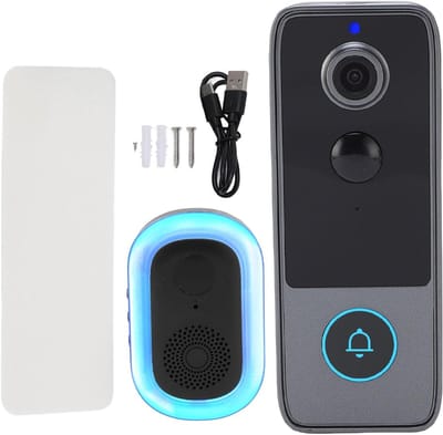 Draadloze Videodeurbel - Slimme Camera - Veilige Huis - 2K HD Beeld - 166 Graden - Zwart