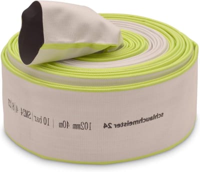 Industriële Slang - Bouwslang Platte - Water Afvoeren - Robuust En Plat - 40 Meter 102mm - Wit Groen