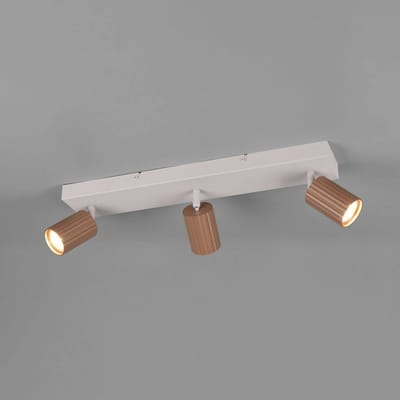 Trio Lighting Plafondspot Soka, bruin/grijs, lengte 50 cm, metaal, 3-lamps.