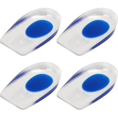 2 Paar Mannen Zacht Siliconen Massage Hielkussen Voetpijn Verlichting Schoen Pad Hoogte Verhoging Binnenzool white