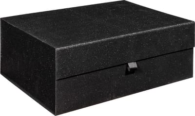 Luxe opbergdoos ZWART GLITTER, bewaardoos, opbergbox, formaat 40x30x15cm (1 stuk)