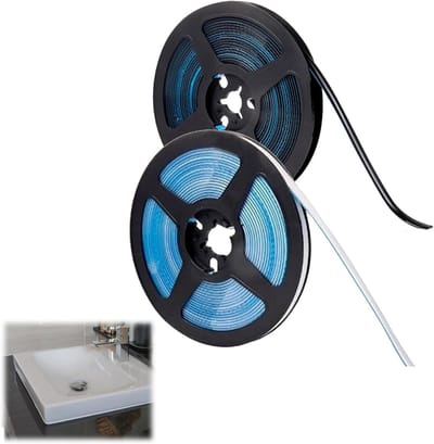 Set van 2 Waterdichte Badkuip Afplakstrips - Zelfklevende Badkamer Tape 8mm x 5m voor Randafwerking en Voorkomen van Waterschade