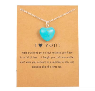 Akyol - hart ketting - voor hem en haar - Valentijn cadeau - hartjes ketting - ketting - collier - hart - ketting met een hanger - harten - Blauw- accessoires - sieraden