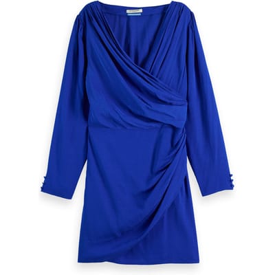 Scotch & Soda Mini Viscose Jacquard Wrap Dress Electric Blue Taglia: 34 | Abiti Mini Outlet | Donna | Blu