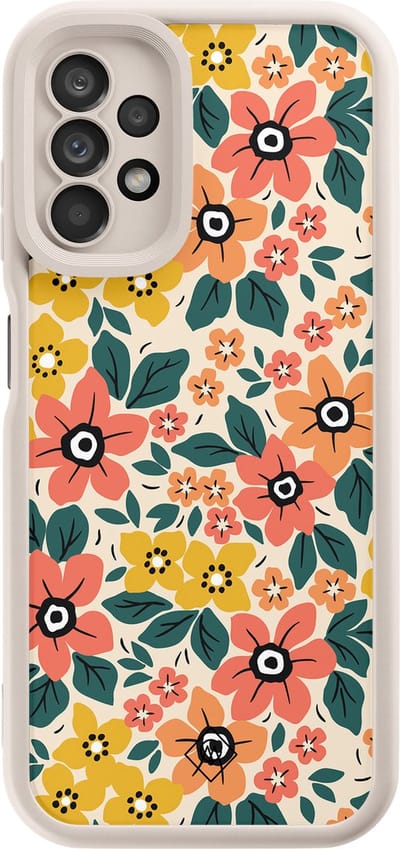 Casimoda® hoesje - Geschikt voor Samsung Galaxy A13 4G - Blossom - Zwart TPU Backcover - Bloemen - Multi