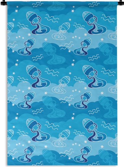 Wandkleed - Wanddoek - Aquarius - Design - Zodiac - 120x180 cm - Wandtapijt
