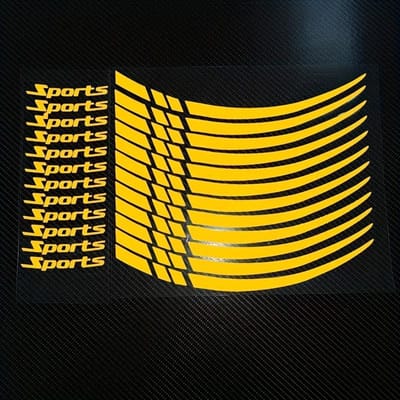 Sport Reflecterende Wielnaaf Sticker Set - Zelfklevend Auto Accessoire Sport Belettering Stickers, Motorfiets Naaf Decor Motorfiets Wiel Decor geel