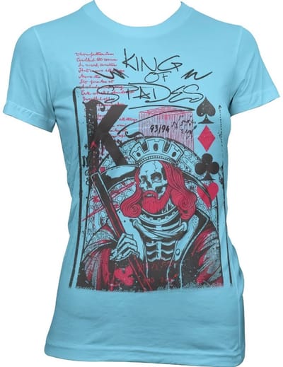 Hybris King Of Spades Girly T-shirt voor dames, hemelsblauw
