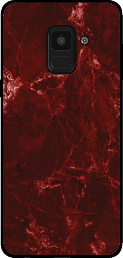 Smartphonica Telefoonhoesje voor Samsung Galaxy A8 2018 met marmer opdruk - TPU backcover case marble design - Rood geschikt voor Samsung Galaxy A8 2018