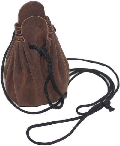 Oi Hunter bruin lederen geldbuideltje klein / leren buidelzakje voor cosplay / bruin leren tovenaarszakje / muntzakje / bruin leer / 379H