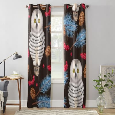 Uil En Sparrentakken Raamgordijn Voor Kinderkamer Huis Jaloezieën Gordijnen Voor Woonkamer Slaapkamer Raamgordijnen 135W x 60H(cm) x1