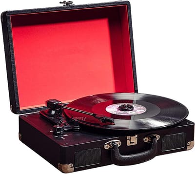 Platenspeler - Draaitafel Grammofoon - Muziek Luisteren - Ingebouwde Stereoluidsprekers - Draagbaar - Zwart