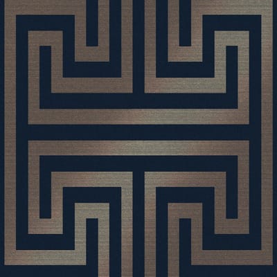 Next vliesbehang Metallic Greek Key blauw 10mx52cm