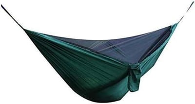 Dubbele Hangmat - Kampeerhangmat Tent - Buiten Ontspannen - Met Muggennet - 280x140cm - Donkergroen