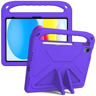 Coverup Tablethoes geschikt voor iPad (2025) / iPad 10.9 (2022) Hoesje - ShockProof Kids Case - Paars