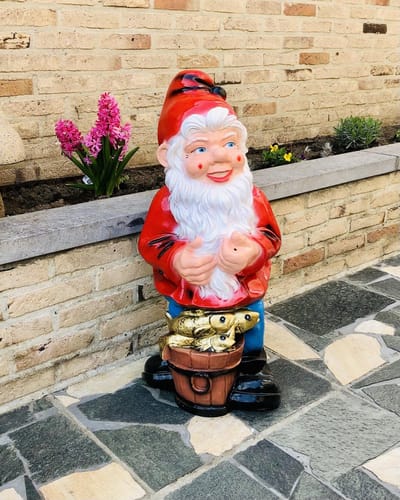 Kabouter visser 68 cm hoog - polyester - polyresin -polystone - tuinkabouter - hoogkwalitatieve kunststof - decoratiefiguur - interieur - accessoire - voor binnen - cadeau - geschenk - tuinfiguur - tuinbeeldje - tuindecoratie