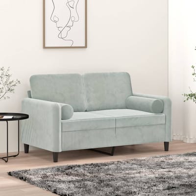 vidaXL - Sierkussens - 2 - st - 15x50 - cm - fluweel - lichtgrijs