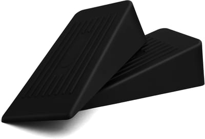 Deurstoppers - Deurwiggen - Deuren Open Houden - Antislip Rubber - 12 cm - Zwart
