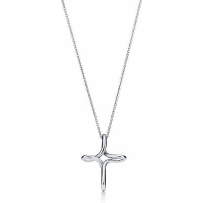 Gloednieuwe Hoge Kwaliteit Originele Mode 100% S925 Sterling Zilveren Kruis Ketting Hanger Dames Sleutelbeen Ketting Cadeau Sieraden 45cm white