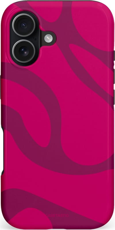 Casetastic hoesje geschikt voor Apple iPhone 17 - MagSafe - Dubbellaagse bescherming - Violet Paarse Golven - Fashion Case - Roze