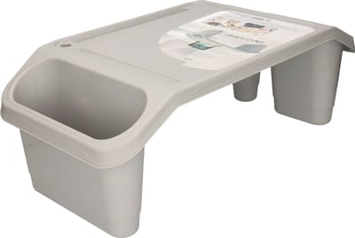 Excellent Houseware Bedtafel - kunststof - grijs - L60 x B30 x H21 cm - dienblad