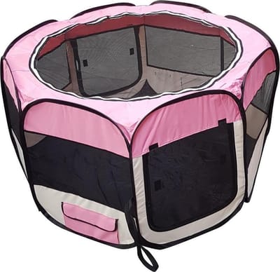 Topmast Puppyren - Puppytent - Nylon - Roze - Diameter 125cm - hoogte 61cm