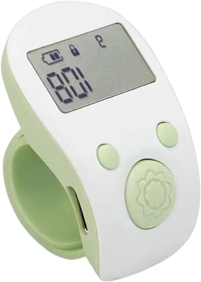 Digitale Handteller - Teller Gebedsteller - Regelmatig Tellen - Oplaadbaar Met LED - 47 x 20 x 29 mm - Groen