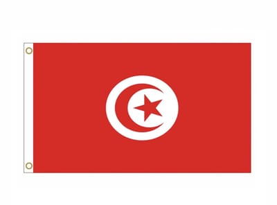 Scoby - Tunesië vlag - Landenvlag - Nationale vlag - Tunisia Flag - Bevestigingsringen - 90x150 cm - Multicolor
