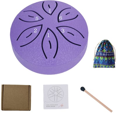 Handpan - Klankschaal - Mini Handpan - Muziek Instrument - Kinder Handpan - 6-toons - Paars
