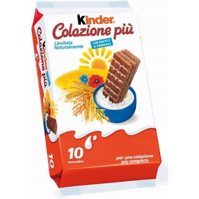 Sponscakejes met Italiaanse cacaocrème Ferrero Kinder Colazione Piu 290g