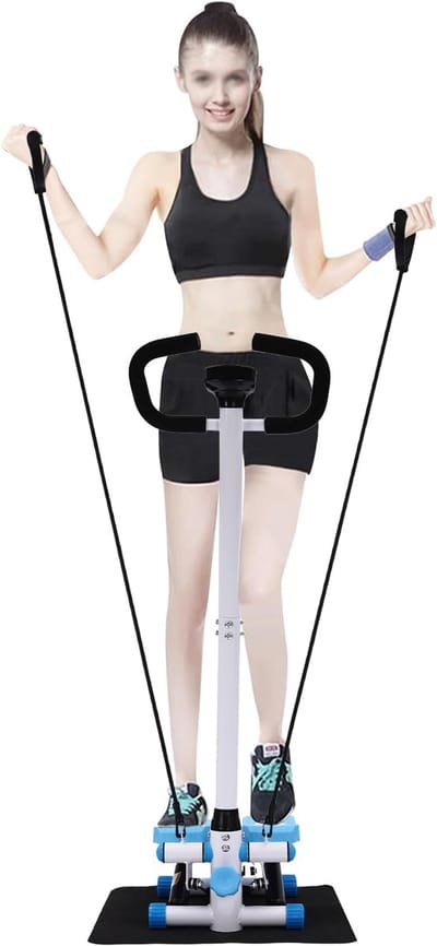 Fitness Stepper - Hometrainer - Full body training - Verstelbare hoogte - 150 kg capaciteit - Zwart