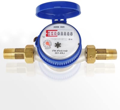 Watermeter met 1/2 inch aansluiting voor koud water, inclusief accessoires en beschermhoes, 15 mm