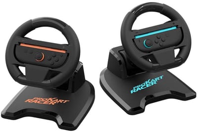 Subsonic Set van 2 Vouwbare Racesturen – Voor Nintendo Switch 2 & Switch – 180° Rotatie – Mario Kart Accessoire – Joy-Con Compatibel