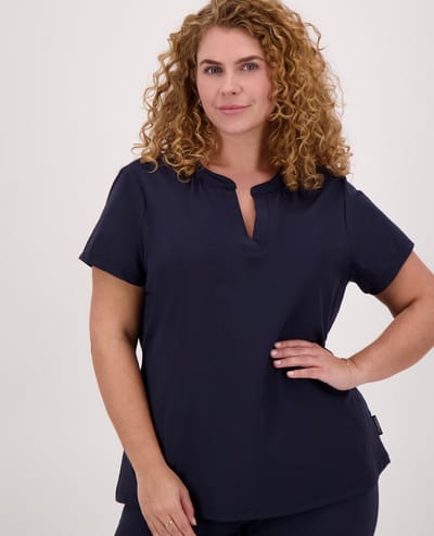 Je m'appelle Travelstof Top - Dames - Blauw - Maat 48