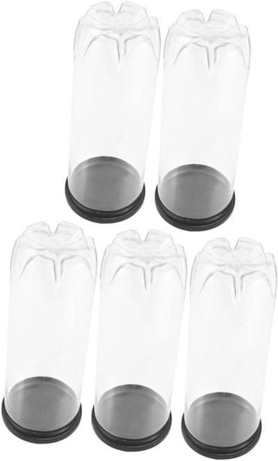 Ballenhouder - Opslagfles - Tennisballen bewaren - Transparant PVC materiaal - 21 x 7.7 x 7.7 cm - Zwart