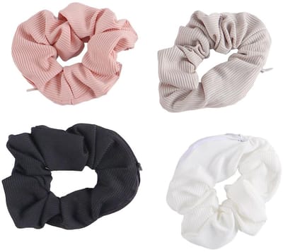Allecto - Hidden Pocket Scrunchies - Elastische haarelastiekjes - Opbergruimte voor sleutels - Reisaccessoire - Haaraccessoires - Handig voor onder...