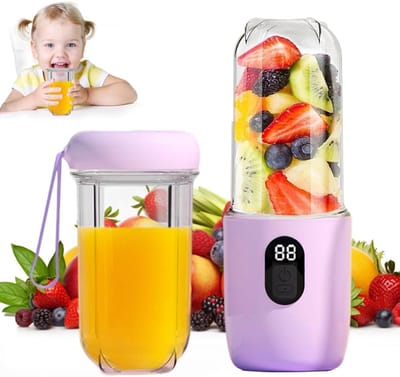 Draagbare Blender 500ml, oplaadbare mini Smoothie-mixer met 16 messen, voor reizen, keuken - mini mixer voor fruit, smoothies, milkshakes