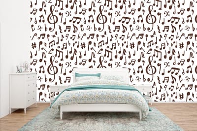 Behang - Fotobehang Muzieknoten - Patronen - Muziek - Breedte 400 cm x hoogte 240 cm
