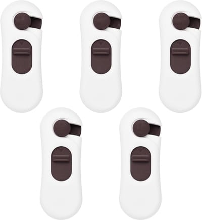 5 stuks kinderbeveiliging laden kastbeveiliging deurbeveiliging - ladebeveiliging babykoelkast - bruin