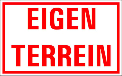 Eigen terrein sticker 400 x 250 mm