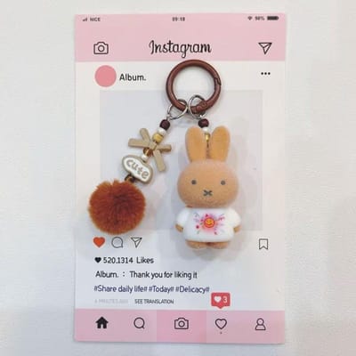 Miffy Sleutelhangers voor Tassen Miffy Sleutelhangers Bevlokte Sleutelhangers Accessoires Schattig Miffy Model Speeltjes Kinderdag Cadeau
