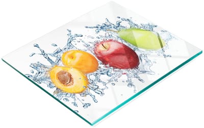 Decoratieve serveerplank van glas in de vorm van een abrikoos of appel, 60x52 cm