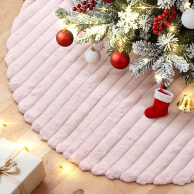 Dailygoods- Kerstboomrok 75 cm - Imitatiebont - Strepen - Duurzaam - Slijtvast - Feestelijke Sfeer - Eenvoudig op te bergen - Kerstboomdeken