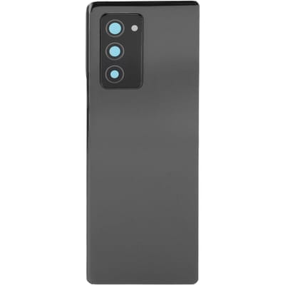 Achterkant Glas Cover Behuizing Deur voor Galaxy Z Fold 2 5G F916 met Vooraf geïnstalleerde Cameralens Tape zwart