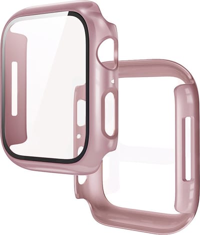 Stravo Full Cover/Hoesje - Screen Protector - Geschikt voor Apple Watch Series 10 & Series 11 - 42mm - Bescherm Hoesje voor Apple Watch series 10 / X - maat 42mm - Hardcase - Protection - iWatch S10 & S11 case - Rosé goud