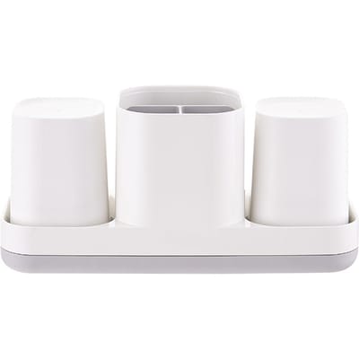 Plastic Tandenborstel Tandpasta Houder Tandenborstelhouder Badkamer Opberg Organizer Caddy Tandpasta white