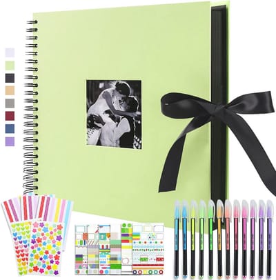 Handgemaakt fotoalbum voor scrapbooking 10x15 cm - Doe-het-zelf album met 80 pagina's - Perfect als cadeau voor baby, Valentijnsdag, verjaardag, bruiloft en reizen